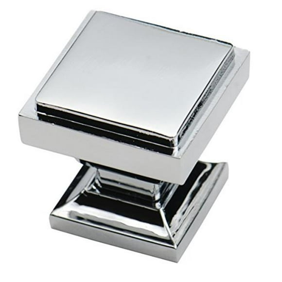 MNG Hardware 18426 Bellagio Square Knob, Polished Chrome & Crystal