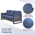thumbnail image 2 of POCASSY 74.02" Wide Outdoor Wicker Patio Sofa with Cushions and Ottomans, 2 of 7