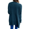 thumbnail image 5 of Cardigans on Clearance Womens Ladies Solid Open Front Soft Chunky Pocket Long Sleeve Coat Outerwear Cardigan, 5 of 7