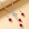 thumbnail image 5 of Yoyauz Bridal Jewelry Set Silver Crystal Wedding Necklace Earrings Bridal Drop Pendant Ladies & Bridesmaids Accessories (3 Pieces Set - 2 Earrings & 1 Necklace), 5 of 5