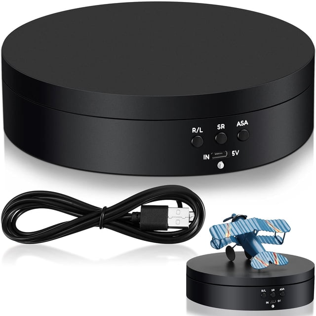 Expositor giratorio Hicarer motorizado de 360 grados, negro