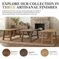 thumbnail image 6 of Dayalane 63“ Dining Table for 4 6 People, Farmhouse Country Style Solid Wood Pine Dining Room Table with Triangle Reinforced Base Rectangular，Grid Pattern Kitchen Table for Kitchen Dining, Brown, 6 of 8