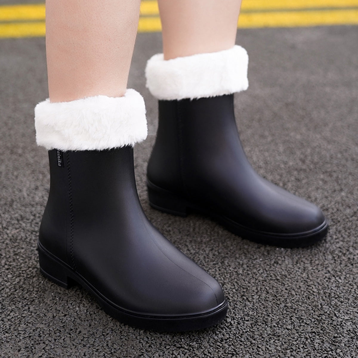 AUXDIQ Rain Shoes Women Mid-calf Boots Waterproof Rain Boots Outdoor Garden Shoes