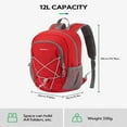 thumbnail image 3 of WATERFLY Unisex 12L Small Drawstring Lightweight Travel Hiking Backpack Daypack,Red, 3 of 7