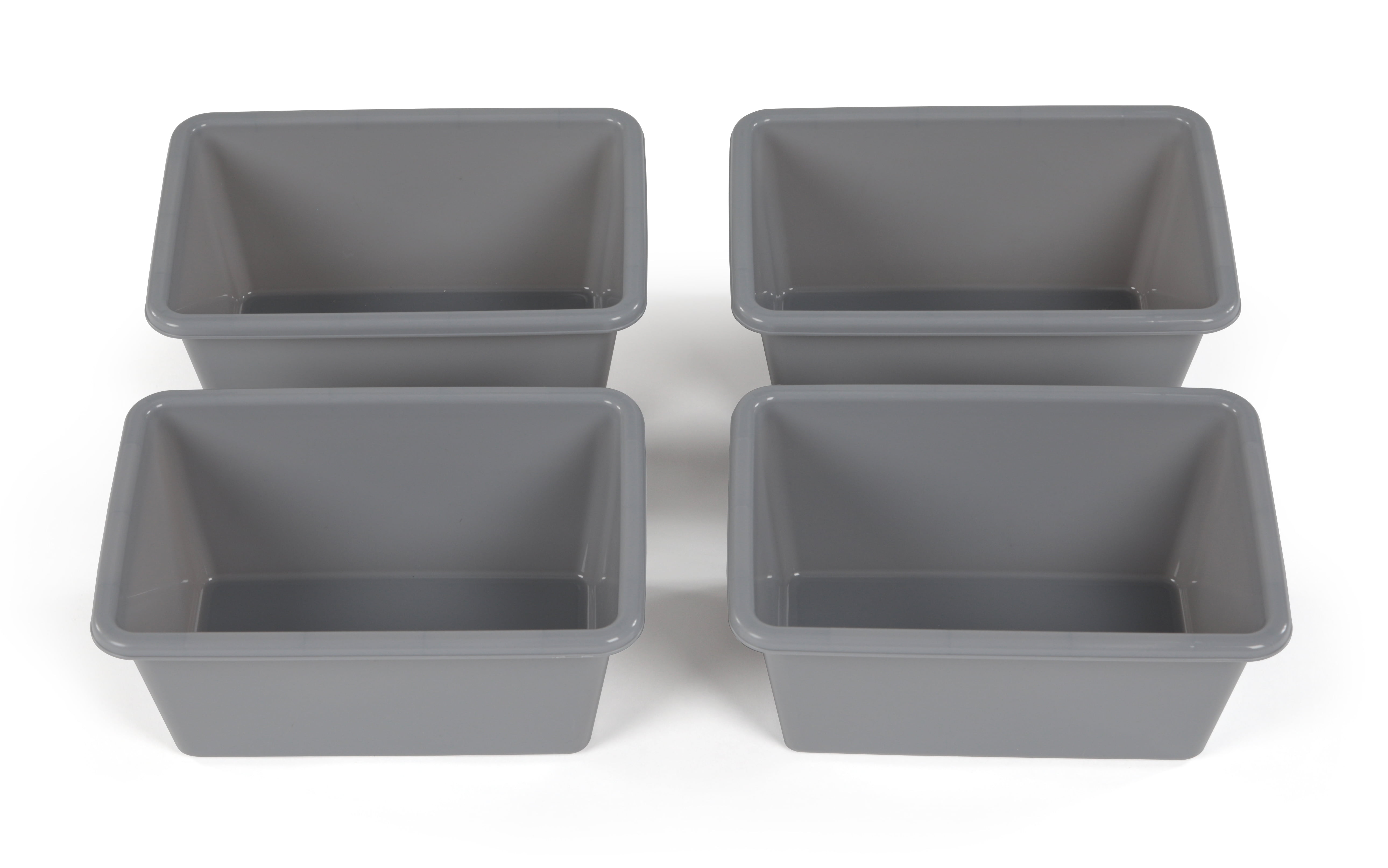 Humble Crew Child Set of 4 Plastic Storage Bins, Gray