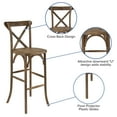 thumbnail image 5 of Flash Furniture HERCULES Series Dark Antique Wood Cross Back Barstool, 5 of 12