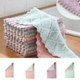 thumbnail image 4 of 1/2/5/10PCS Double\-layer Absorbent Microfiber Kitchen Dish Cloth Non\-stick Household Cleaning Wiping Towel Kitchen Tool coffee + purple 1pcs, 4 of 9