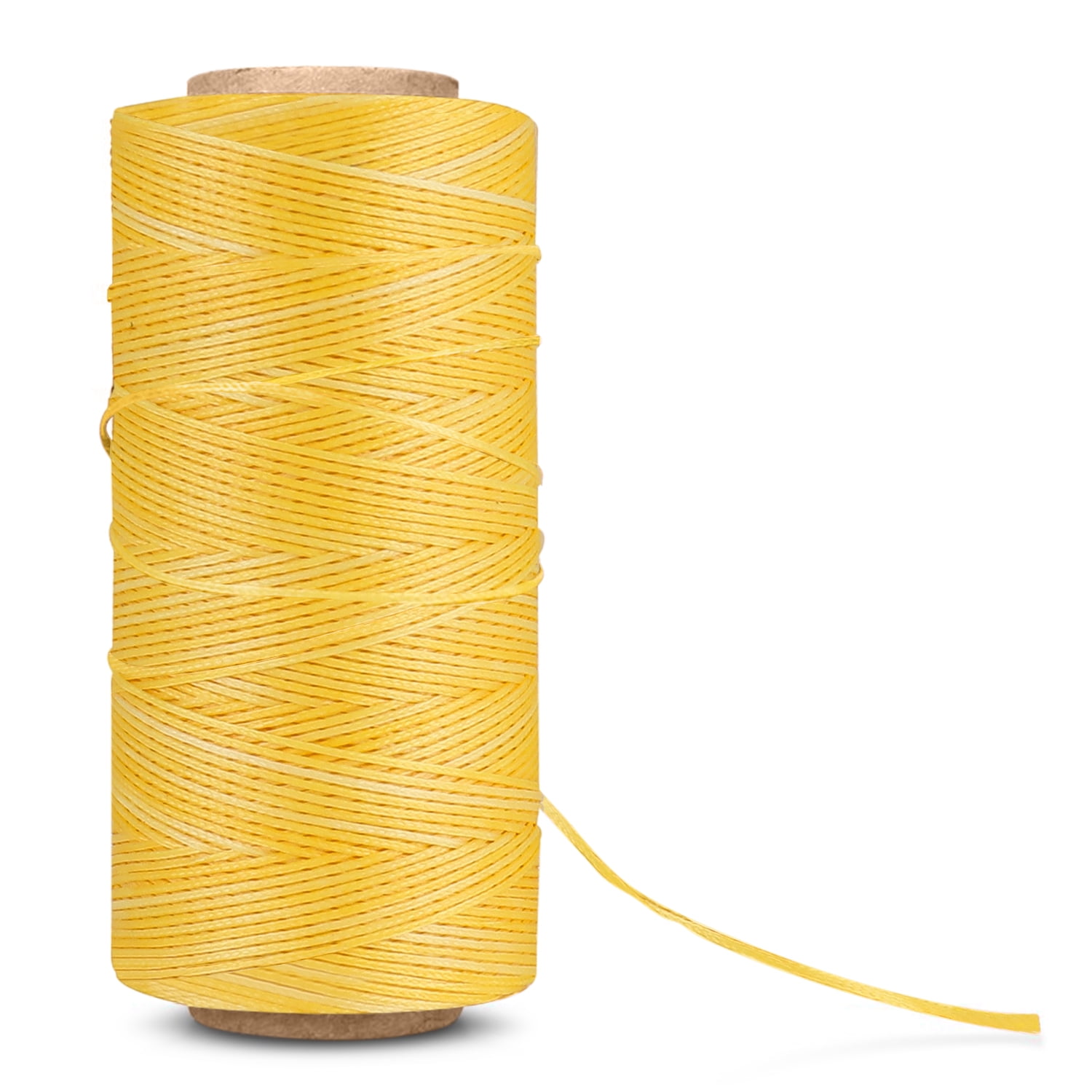 Flat Waxed Thread (Yellow) 284Yard 1mm 150D Wax String Cord Sewing