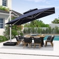 thumbnail image 4 of Purple Leaf 12ft Outdoor Patio Umbrella - Offset Cantilever Design with 360° Rotation, Navy Blue Square Market Umbrella for Deck, Pool, and Garden, 4 of 16
