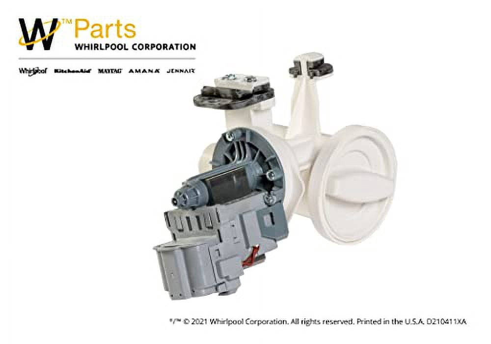 Whirlpool WPW10730972 Washer Water Pump, White