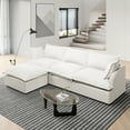 thumbnail image 4 of Indecor Home Modular Sectional Sofa Cloud Sofa, Comfortable Cloud Modular L-Shaped Sofa Upholstered Sectional Sofa Couch with Ottoman for Living Room, Bedroom, Apartment,Deep Seat,White, 4 of 9