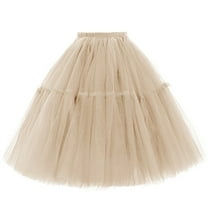 Rosenvy Women's Midi A-Line Fluffy Tulle Tutu Skirt