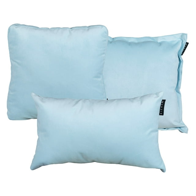 Set de 3 Cojines Kappa Zita Delta (1 Cuadrado + 1 Cuadrado Grande y 1 Rectangular) Azul Cielo