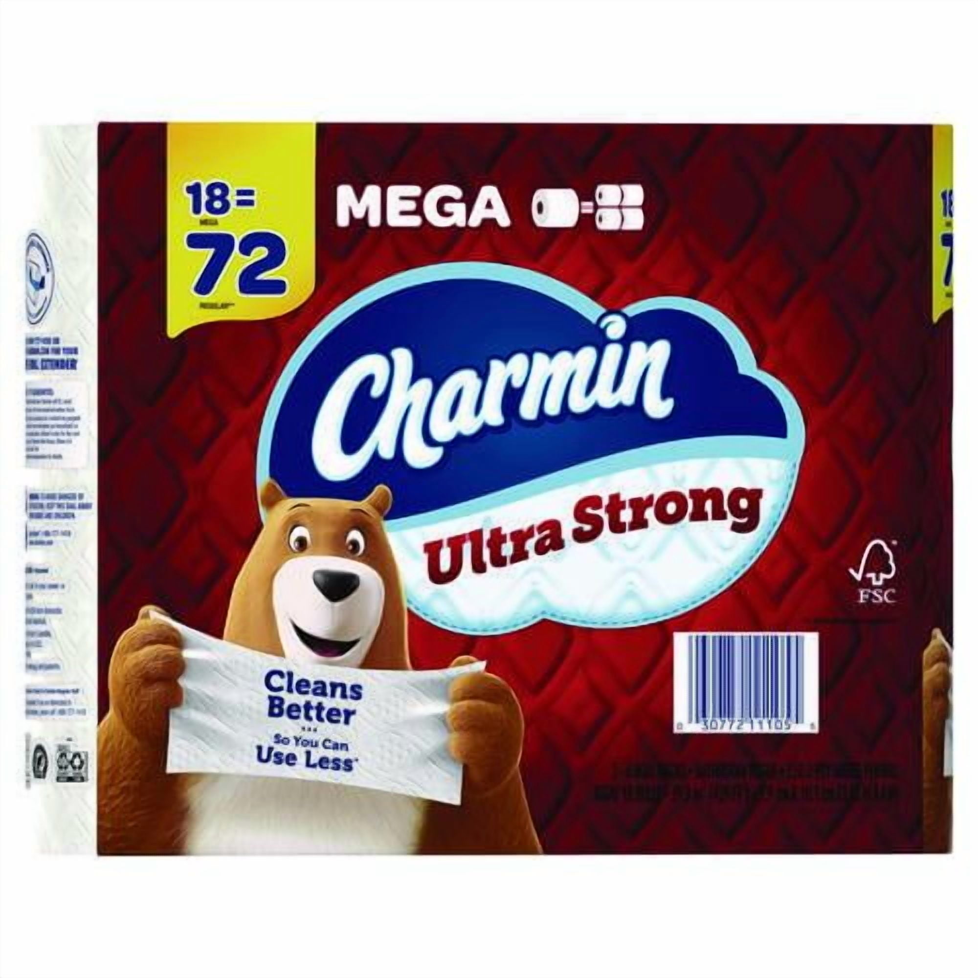 Ultra Strong Bathroom Tissue, Septic Safe, 2-Ply, White, 220 Sheets/Roll, 18 Rolls/Pack | Bundle of 2