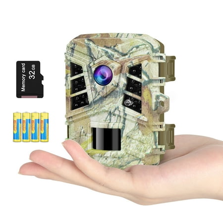 VANBAR 1080P 20MP Trail Camera with Night Vision Super Fast 0.2s Deer Game Camera for Wildlife Hunting Monitor with 32GB Card and Baterries