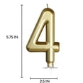 thumbnail image 3 of Gold Birthday Number 4 Candle, Gold Birthday Decorations, Candles for Cake Topper, Party Decoration, Anniversary and Graduation Celebrations, 3 of 6