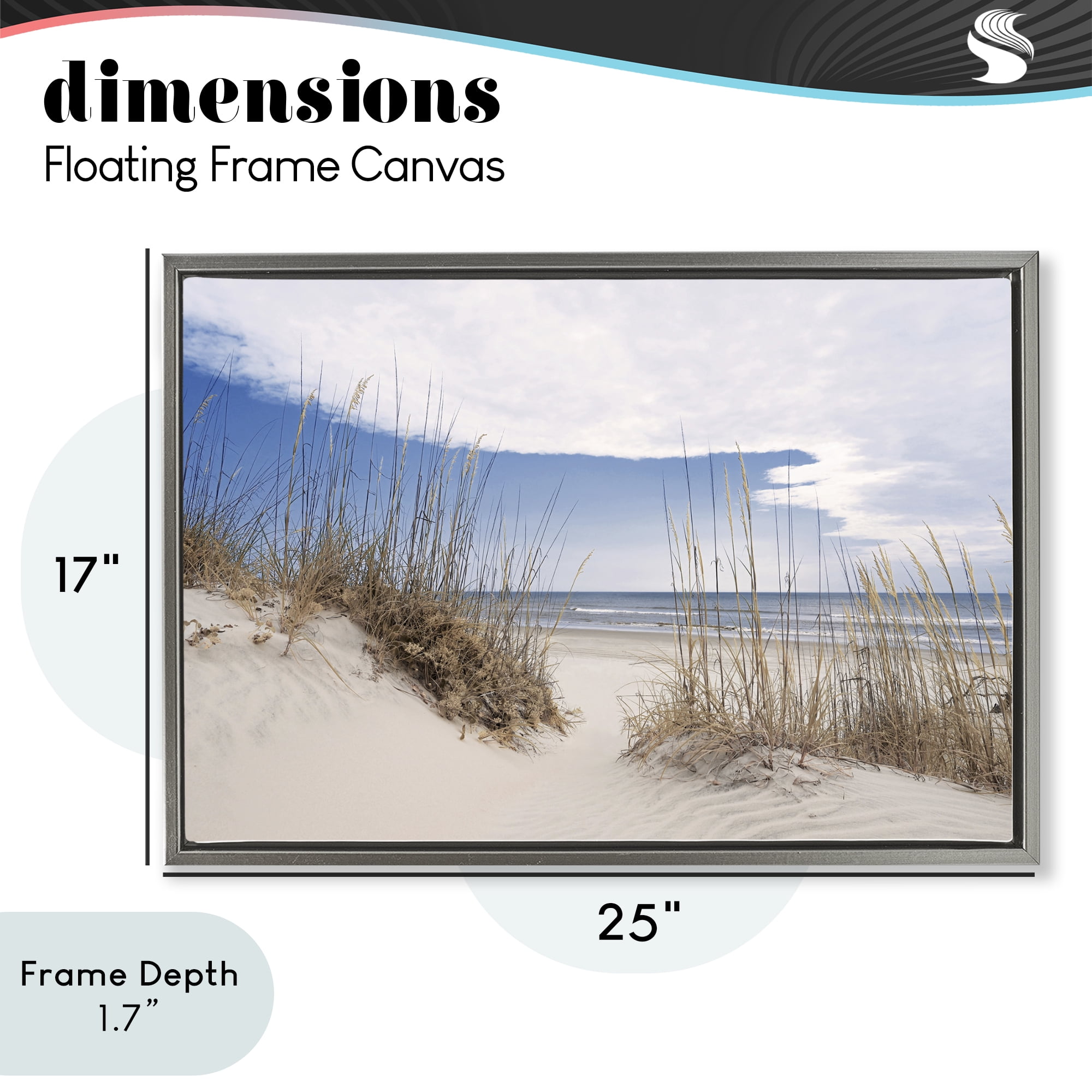Stupell Industries Sea Oats Along Sandy Dunes Gray Framed Floater Canvas Wall Art, design by Natalie Carpentieri