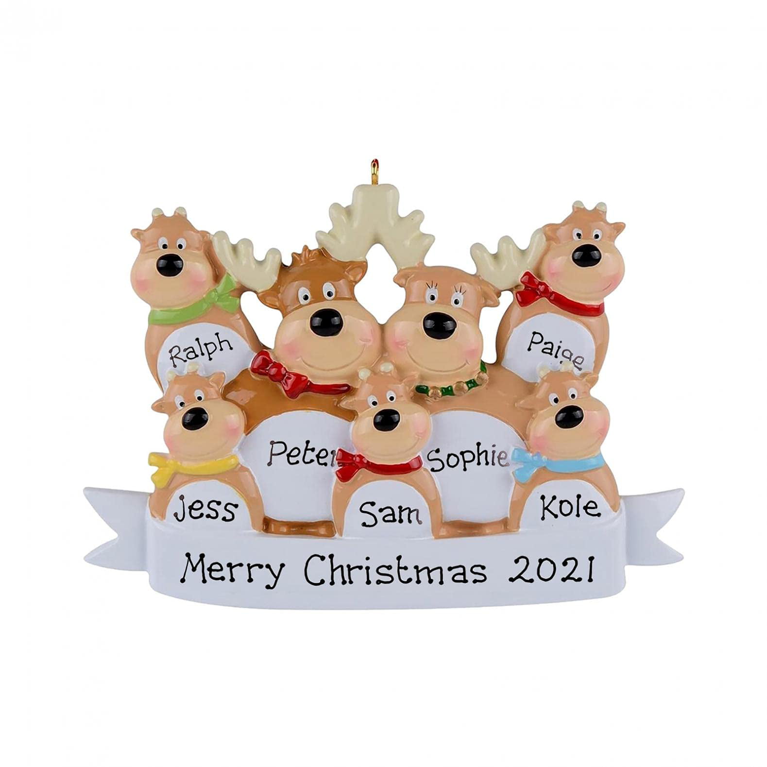 Christmas Decorations Personalized Reindeer Family Christmas Tree Ornament Funny Cute Deer Holiday Winter Gift Year Durable 2021 Family Ornament 