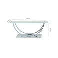 thumbnail image 5 of Tempered Glass Top Coffee Table with U Shape Metal Frame Chrome and Clear - Saltoro Sherpi, 5 of 5
