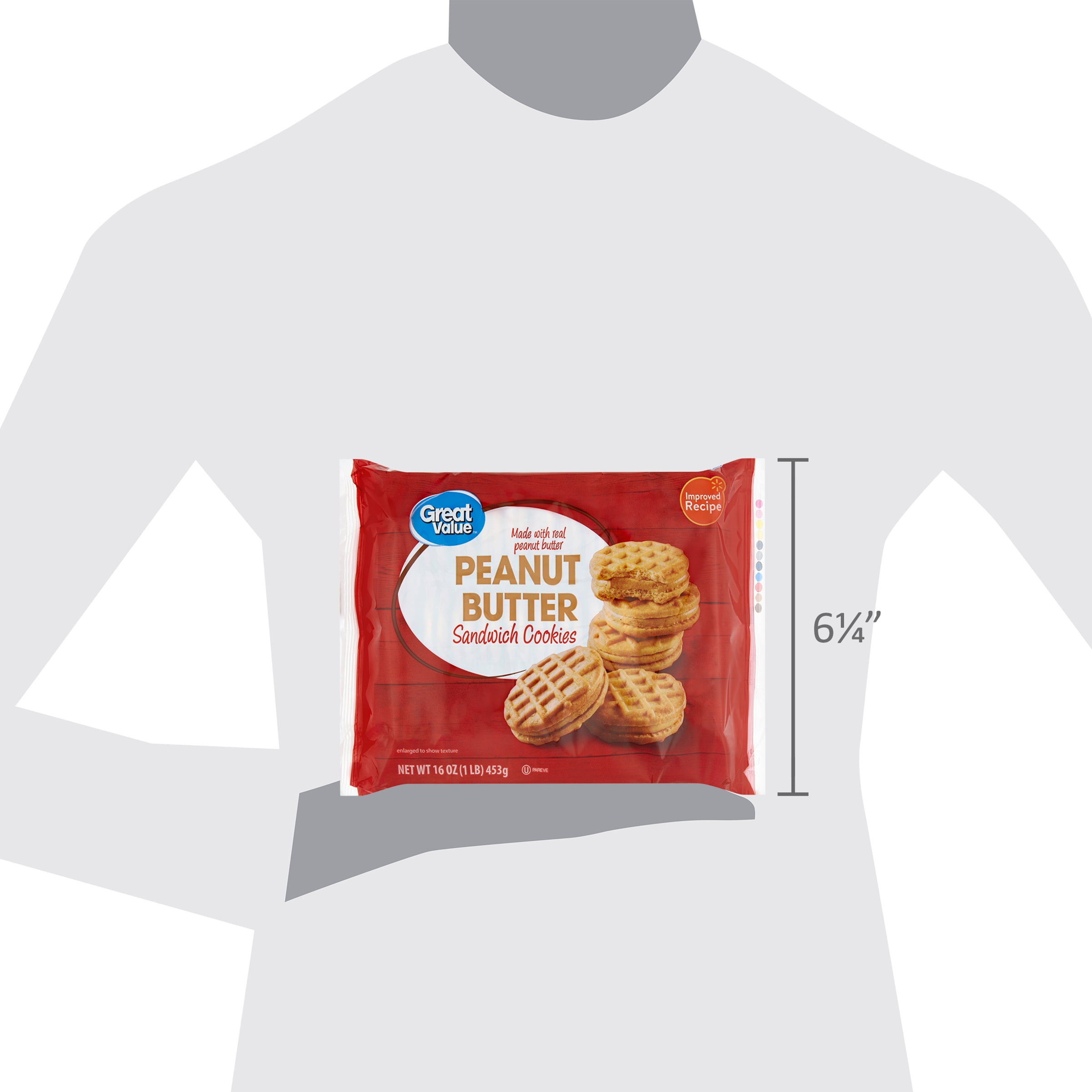 Great Value Peanut Butter Sandwich Cookies, 16 oz, 36 Count