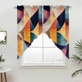 thumbnail image 5 of Abstract Geometric Kitchen Window Curtains, Swag Curtains Valance for Bedroom Living Room Bathroom, Orange Neutral Modern Art Rod Pocket Window Treatment Curtain Block Drapes 2 Panels 36"x63", 5 of 9