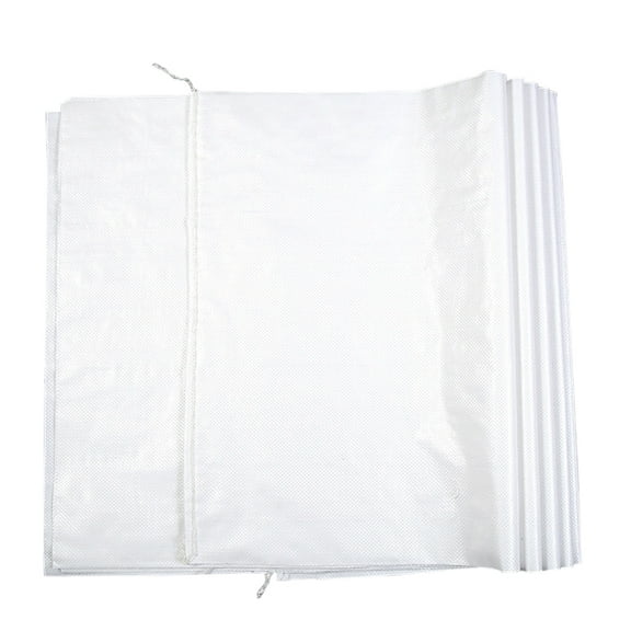 FRCOLOR 10Pcs White Woven Bag Gunny Sack Sand Bags Plastic Snakeskin Bag For Packaging