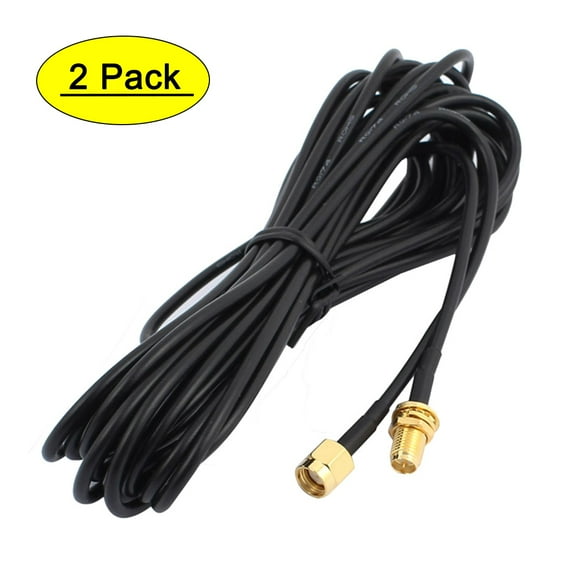 2Pcs 5m RG174 Antenna Extension RP-SMA Male to Female Connector Pigtail Cable