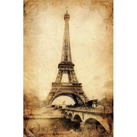 The Eiffel Tower - Rustic Wall Poster, 22.375" x 34"
