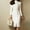 White, variant on MORTTIC Women's Elegant Solid Color Long Sleeve Stand Collar Bodycon Midi Dress with Gold Buttons Side Slit White，S