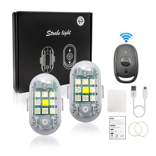 Luces de advertencia para exteriores, luces de advertencia para motocicletas, automóviles, aviones, luces de flash modificadas para drones, luces nocturnas para automóviles y bicicletas eléctricas
