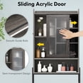 thumbnail image 6 of Gymax Over The Toilet Storage Cabinet Bathroom Space Saver with Sliding Door Grey, 6 of 10