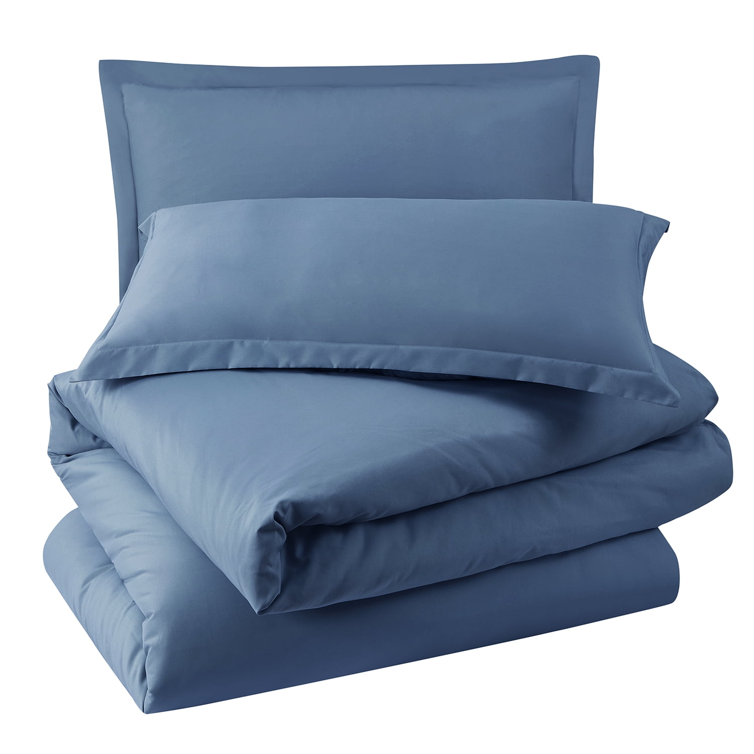 Virtu 3pc Duvet Cover Set, Luxury Microfiber Duvet Cover Cal King with Pillow Shams, Blue Heaven