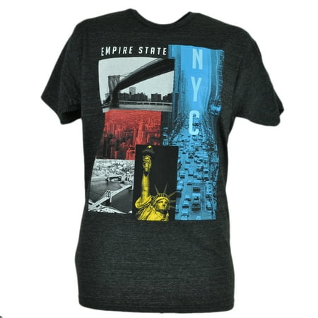 Empire State New York City NYC Graphic Image Tshirt Charcoal Tee