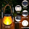thumbnail image 4 of Solar Lantern Outdoor, 2 Pack Hanging Solar Lights with Flikering Flame, Waterproof Vintage Decorative Lights for Garden Patio Yard, 4 of 7