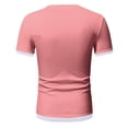 thumbnail image 5 of Sngxgn Men Mens T Shirts Short Sleeve Slim Fit Stretch Workout Ribbed Knit Tee Shirts(Pink,XXXL), 5 of 5