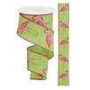 2.5" Flamingo Ribbon: Lime Green & Pink (10 Yards) Wired Lime Green and Pink Flamingo RibbonRG0169809