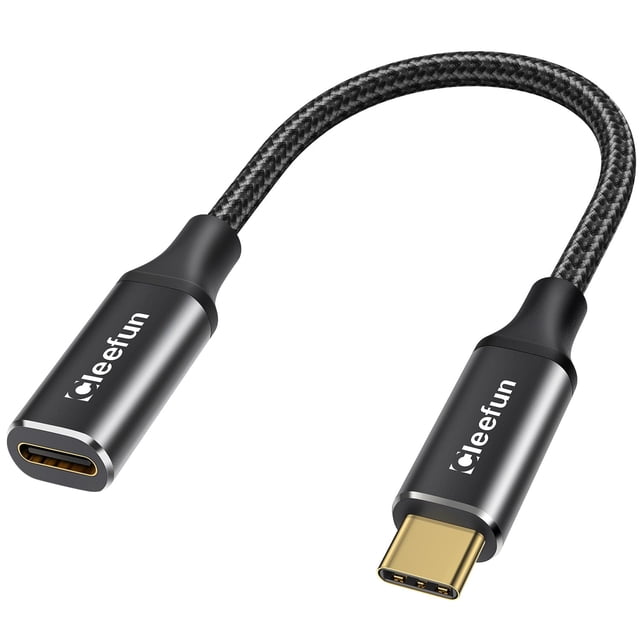 Cable de extensión USB C CLEEFUN de 0,3 m/1 pie USB C 3.2 macho a hembra