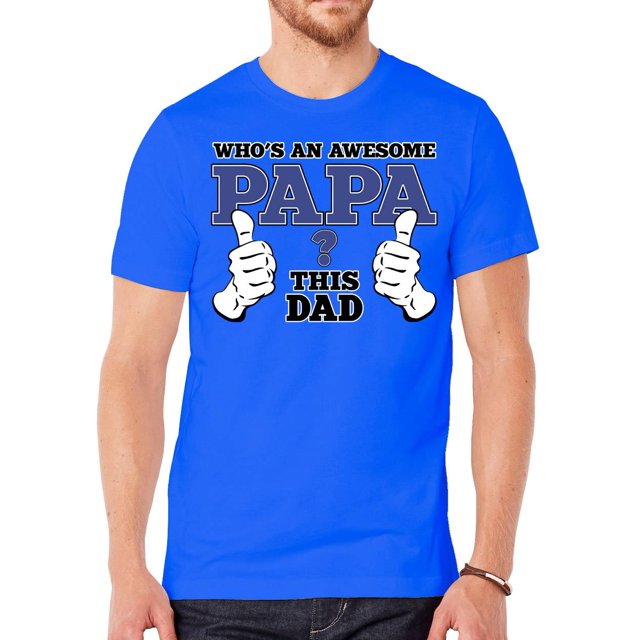 Camisetas de manga corta de "Who's Awesome Pap?" - Royal - 3X-Large Gravity Trading Camiseta de manga corta