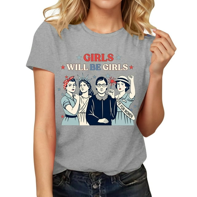 Chemises pour Femmes T-Shirts Femmes T-Shirt pour Femmes Décontracté Été T-Shirts Femmes Simples Manches Courtes Chemises pour Femmes Chemise de Compression Manches Longues Pack Manches T-Shirt Femmes Chemises de Compression