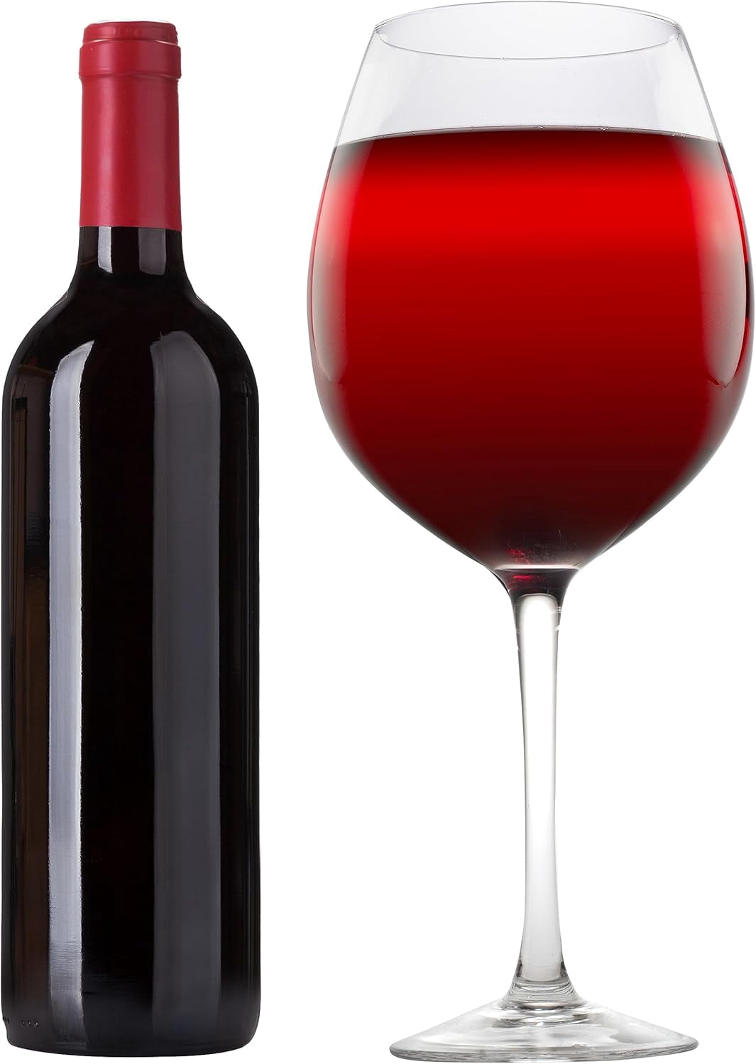 Oversized XL Giant Wine Glass (33.5oz ea) Set of 2- Holds a Full Bottle of Wine or Jumbo Cocktails - Extra Large Glassware Fun for Pool Days, Bachelorette Parties & Birthdays- Wedding Gift Idea