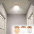 thumbnail image 1 of Feltree LED Small Ceiling Light for Hallway Entrance Closet Balcony with Wood Body and Glass Shade Modern Lighting Fixture, 1 of 7