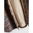 thumbnail image 4 of ZAFUL Men's Long Sleeve Hoodie Jacket Flannel Plaid Button Down Shirts Casual Jacket Camel brown M, 4 of 5