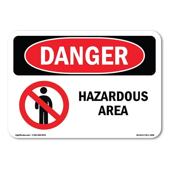 OSHA Danger Sign - Hazardous Area | Decal | Protect Your Business, Construction Site, Warehouse & Shop Area |  Made in The USA