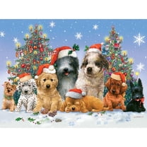 Bits and Pieces - 1000 Piece Jigsaw Puzzle for Adults 20"X27" - Canine Christmas - 1000 pc Dog Jigsaw by Artist Giordano Studios