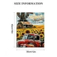 thumbnail image 3 of FCXZI Rustic Red Truck Canvas Wall Art Farmhouse Country Old Barn Windmill Painting Sunflower Pictures Decor Modern Framed Prints Artwork for Home Bathroom Bedroom Living Room Office  12x16in, 3 of 5