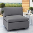 thumbnail image 2 of Lounge Sofa Middle Chair, Sunbrella, Grey Gray, Fabric, Modern Contemporary, Outdoor Patio Balcony Cafe Bistro Garden Furniture Hotel Hospitality, 2 of 8