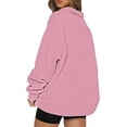 thumbnail image 5 of QASIEATN Hoodies for Graceful Women Fashion, Long Sleeve Tops Quarter Zip Pullover Drop Shoulder Sweatshirts Fall Trendy Outfits Vintage Solid Color Clothes, Womens Fall Tops, 5 of 6