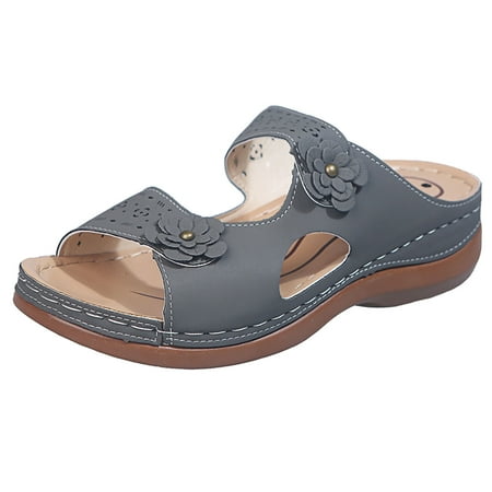 

Sentuca Wedge Slide Slippers Women Ladies Outdoor Slippers Pearl Chain Soft Sole