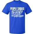 thumbnail image 2 of OXI T-Shirt - People Should Seriously Expecting, Basic Casual T-Shirt for Men's and Women Fleece T-Shirt Short Sleeve - Royal Blue 3X-Large, 2 of 3