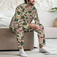 thumbnail image 7 of Salouo Tropical Mask Flamingo Print Button-Front Long Sleeve Pajama Set for Men, Soft 2Pjs Men's Long Sleeve Sleepwear-Medium, 7 of 7